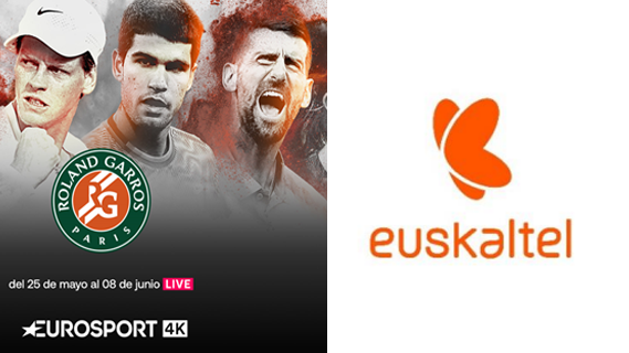 Roland-Garros 2025, al completo y en directo con Eurosport, en Euskaltel