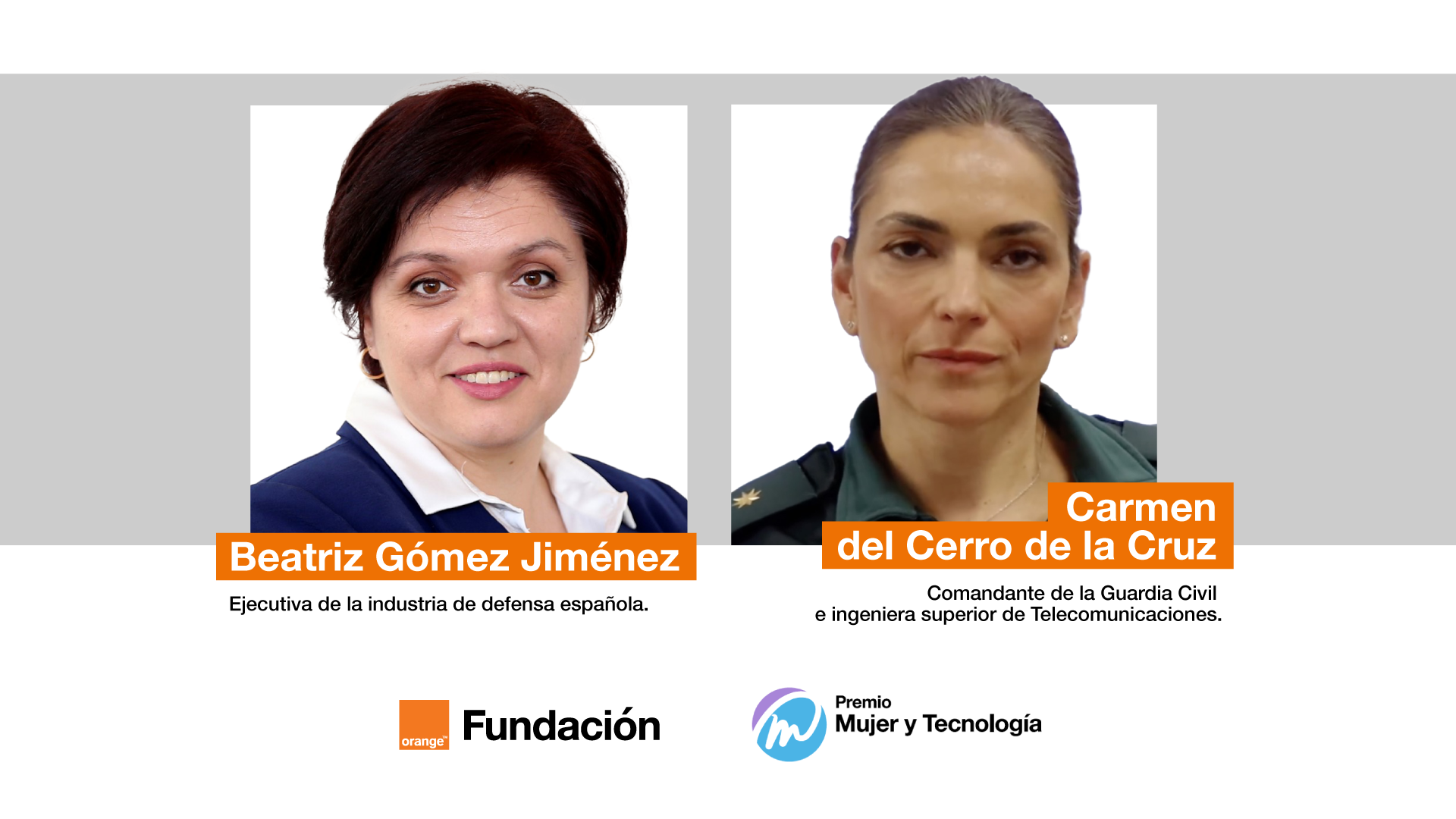 La Fundación Orange distingue a la ingeniera Beatriz Gómez Jiménez y a la comandante Carmen del Cerro de la Cruz en la X edición del Premio Mujer y Tecnología