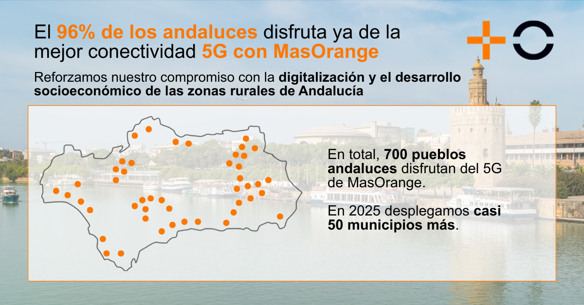 El 96% de los andaluces disfruta ya de la mejor conectividad 5G de MasOrange