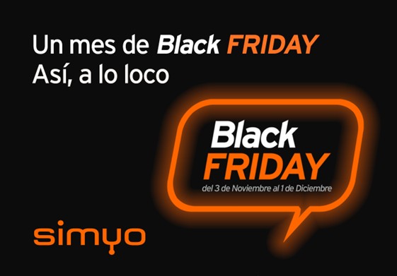 ¡Un mes de Black Friday con simyo! Hasta el 40% de descuento