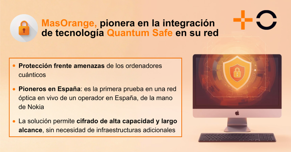 MasOrange, pionera en la integración de tecnología  Quantum Safe en su red para responder a las  amenazas de los ordenadores cuánticos