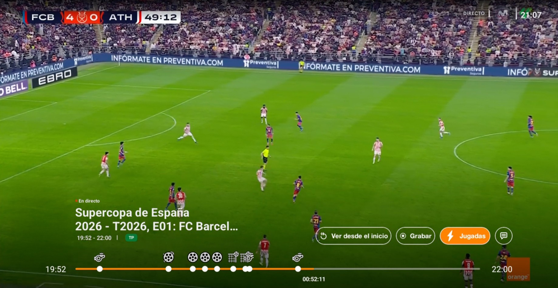 Orange TV lanza "Jugadas Clave", para que los aficionados puedan repetir en vivo los momentos clave del partido y disfrutar de forma única el fútbol en directo  