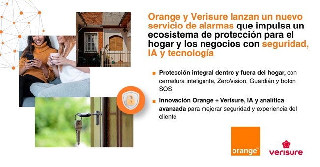Orange comienza la comercialización de los servicios de protección de Verisure con ventajas exclusivas para sus clientes