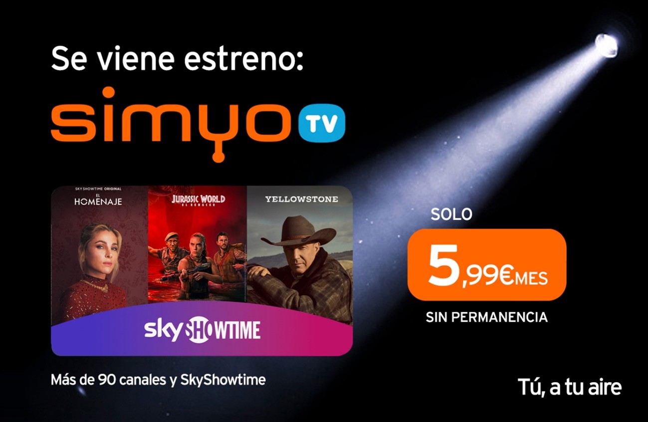 ¡Llega simyoTV con SkyShowtime! La TV que quieres, al precio que esperas